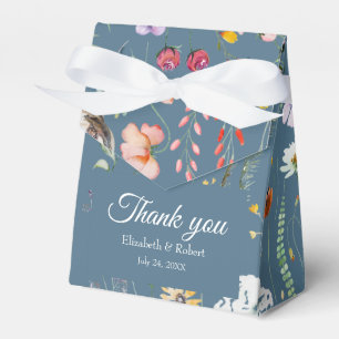 Caja Para Regalos Prado de flores silvestres azul polvoriento agrade