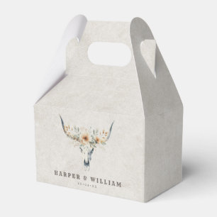 Caja Para Regalos Prairie boda longhorn cráneo