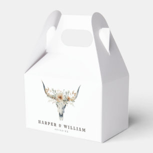 Caja Para Regalos Prairie boda longhorn cráneo