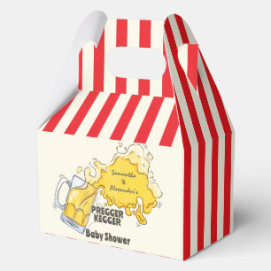 Caja Para Regalos Pregger Kegger Watercolor Beer Co-ED Baby Shower