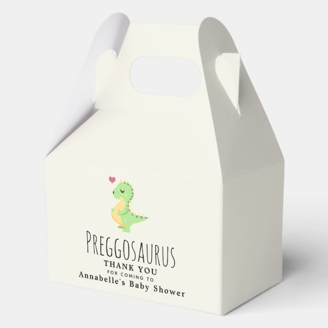 Caja Para Regalos Preggosauro Cute Dinosaurio Bebé ducha (Anverso)