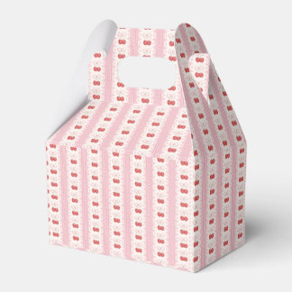 Caja Para Regalos Preppy Cherry Stripes - Pink and Off White