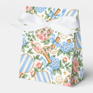 Caja Para Regalos Preppy Coastal Chic Pickleball Azul y Rosa Claro