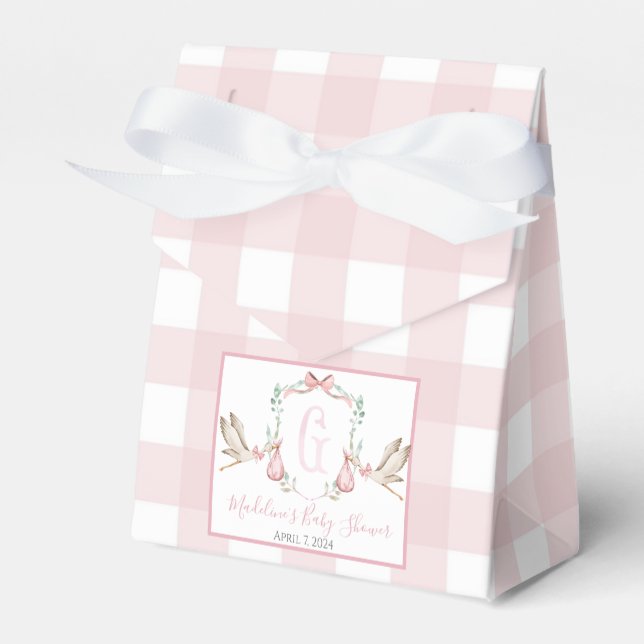 Caja Para Regalos Preppy Southern Chica Stork Baby Shower (Front Side)