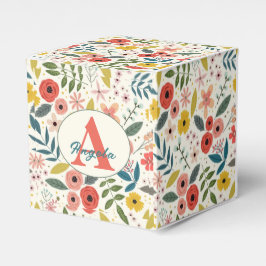 Caja Para Regalos Pretty Blush Pink Floral Botanical Monogram 