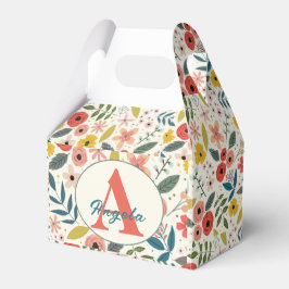 Caja Para Regalos Pretty Blush Pink Floral Botanical Monogram 