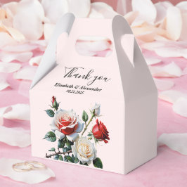 Caja Para Regalos Pretty pink white red roses floral wedding