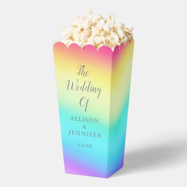 Caja Para Regalos Pretty Rainbow Personalized Wedding Popcorn (apareció)