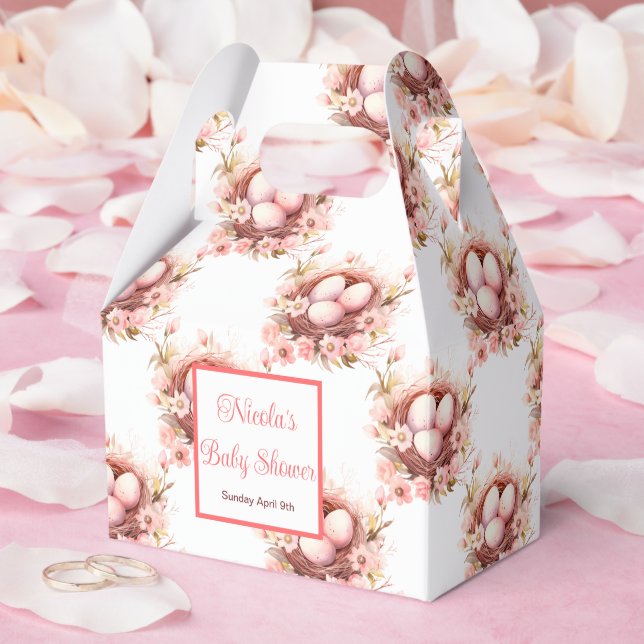 Caja Para Regalos Primavera Aves Nest Baby Shower (Boda)