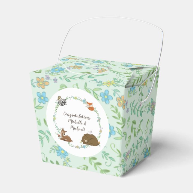 Caja Para Regalos Primavera de Baby Shower de los animales de bosque (Front Side)
