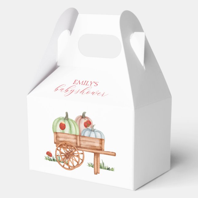 Caja Para Regalos Primavera Rustic Modern Pumpkin Labybug Baby Showe (Anverso)