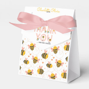 Caja Para Regalos Primer cumpleaños de Bee Yellow & Pink Floral ONE