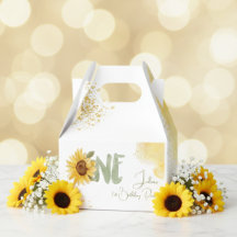 Primer cumpleaños de girasol acuarela