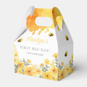 Caja Para Regalos Primer cumpleaños de la abeja día flores silvestre
