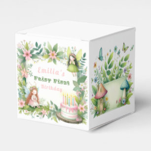 Caja Para Regalos Primer cumpleaños de la lechería Pastel Verde -