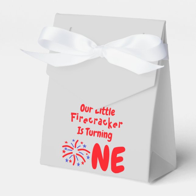 Caja Para Regalos Primer cumpleaños de Little Firecracker (Front Side)