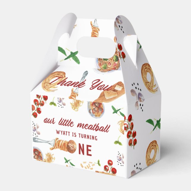 Caja Para Regalos Primer cumpleaños de Little Meatball (Front Side)