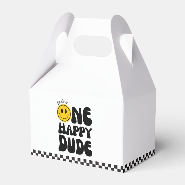 Caja Para Regalos Primer cumpleaños de un chico feliz Face Boy (Front Side)