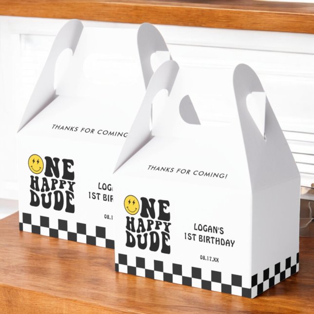 Caja Para Regalos Primer cumpleaños de un chico feliz sonriendo cara (Subido por el creador)