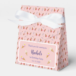 Caja Para Regalos Primer cumpleaños del Chica del patrón de cono de