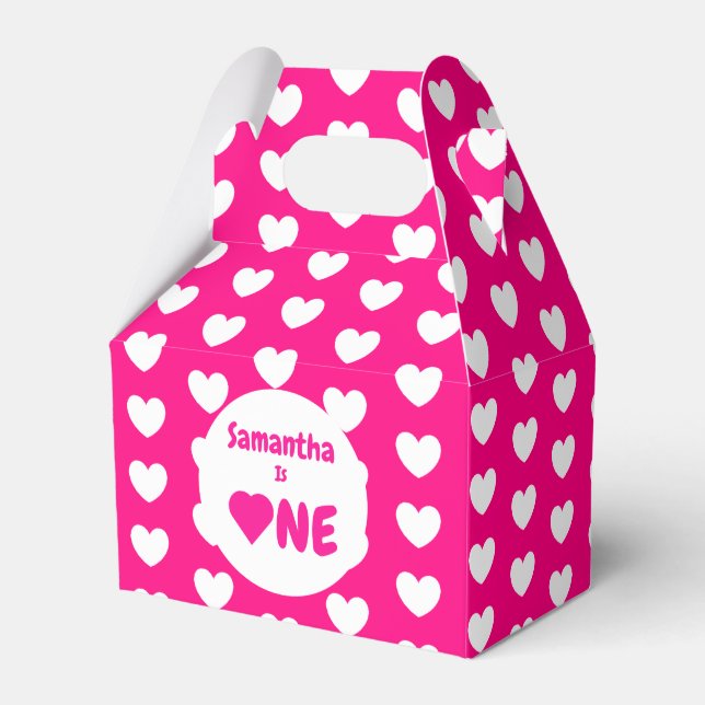 Caja Para Regalos Primer cumpleaños del corazón (Front Side)