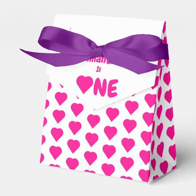 Caja Para Regalos Primer cumpleaños del corazón (Front Side)