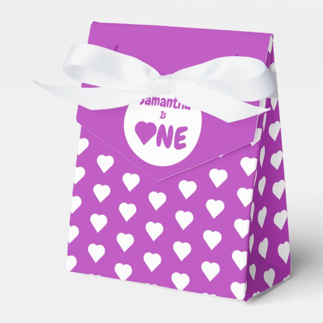 Caja Para Regalos Primer cumpleaños del corazón (Front Side)