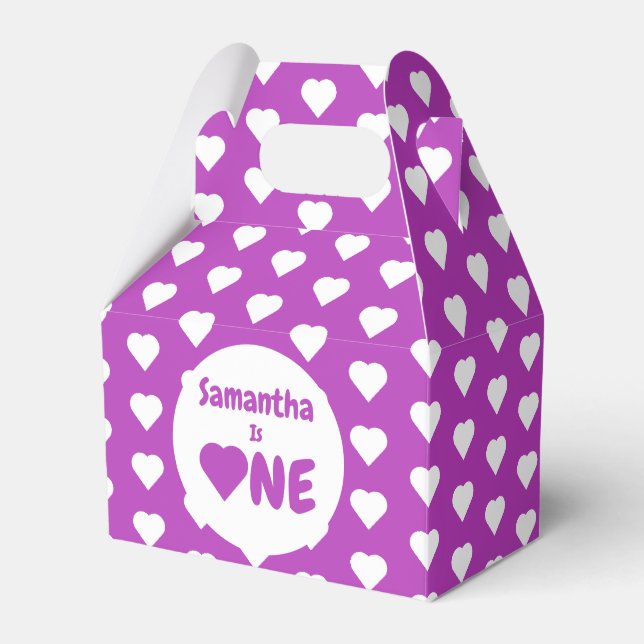 Caja Para Regalos Primer cumpleaños del corazón (Front Side)