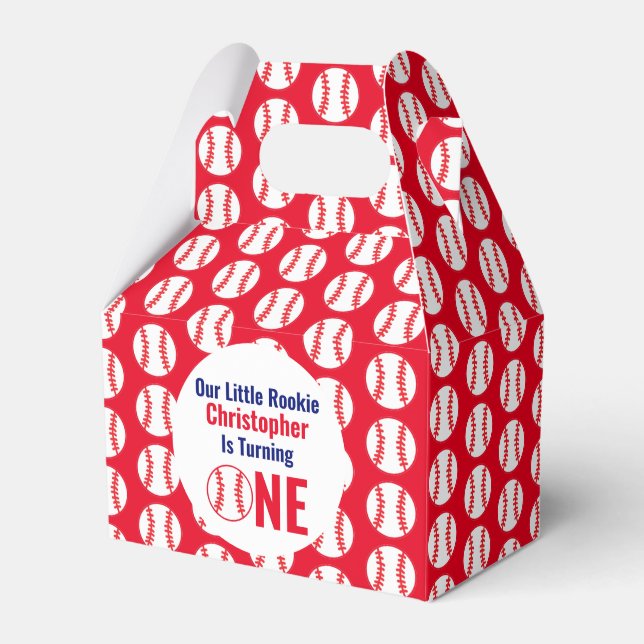 Caja Para Regalos Primer cumpleaños del Pequeño Rookie Baseball (Front Side)