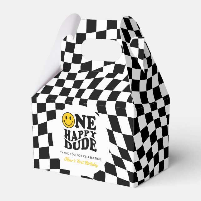 Caja Para Regalos Primer cumpleaños del Personalizado de sonrisa de  (Front Side)