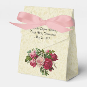 Caja Para Regalos Primer diseño del cordón de Ecru de los rosas de