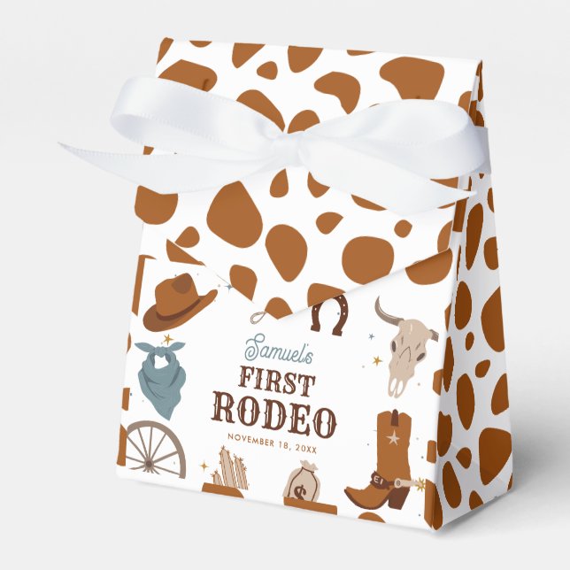 Caja Para Regalos Primer Rodeo Wild West Boy First Birthday Brown (Front Side)