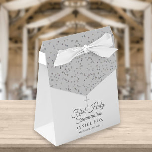Caja Para Regalos Primer Stardust de plata de la comunión sagrada
