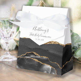 Caja Para Regalos Primera Comunión Escritura Ágata Oro Negro
