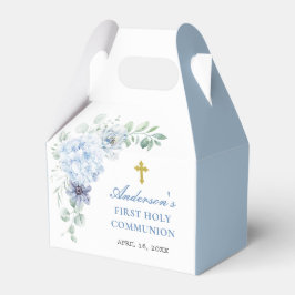 Caja Para Regalos Primera Comunión Polvoriento Floral Azul