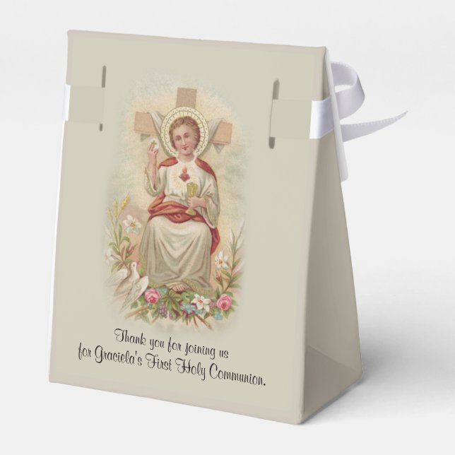 Caja Para Regalos Primera Comunión Santa Jesús Tradicional Niños (Reverso)