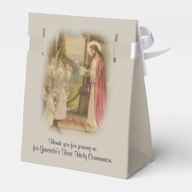 Caja Para Regalos Primera Comunión Santa Jesús Tradicional Niños (Reverso)