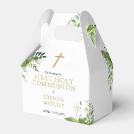Caja Para Regalos Primera Comunión Verde Eucalipto