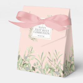 Caja Para Regalos Primera Santa Comunión Rosa Elegante Verdor