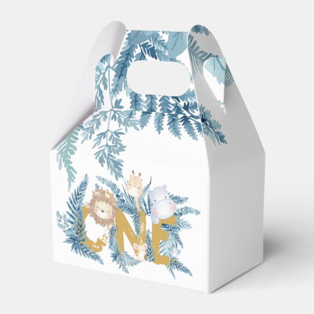 Caja Para Regalos Primeros animales de Safari de Cumpleaños Personal (Front Side)