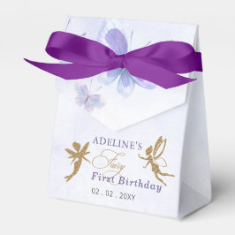 Caja Para Regalos Primeros cumpleaños de las mariposas Purple Gold