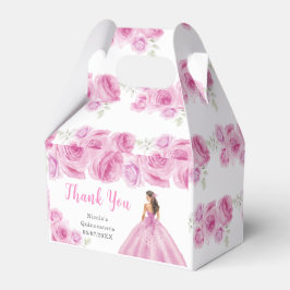 Caja Para Regalos Princesa con ropa rosa claro Quinceanera Gracias