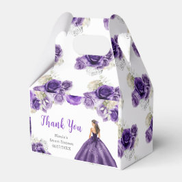 Caja Para Regalos Princesa con un vestido morado Dieciséis gracias