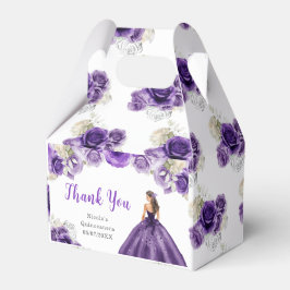 Caja Para Regalos Princesa con vestimenta púrpura Quinceanera Gracia