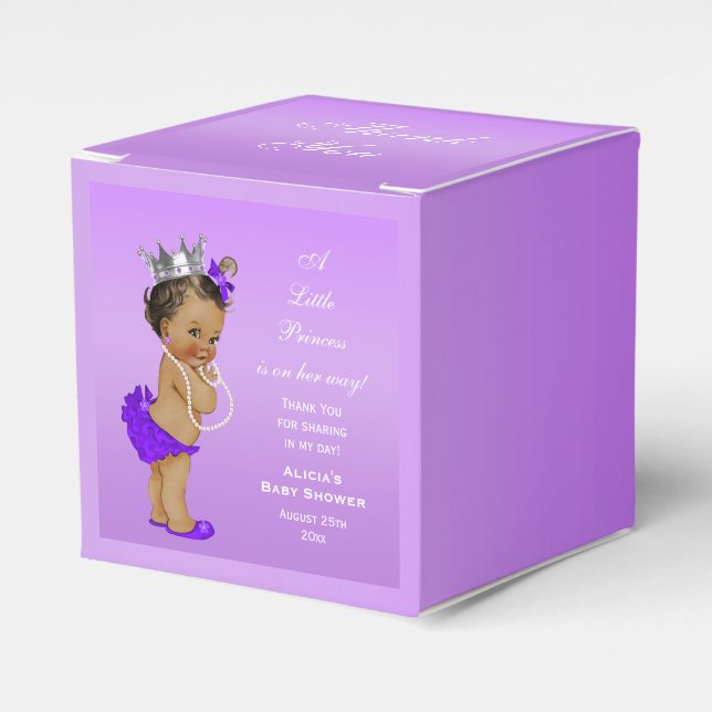 Caja Para Regalos Princesa étnica Baby Shower Lavender (Costado Anverso)