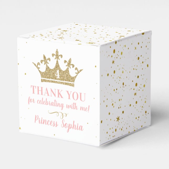 Caja Para Regalos Princesa Fiesta Gold Crown (Costado Anverso)