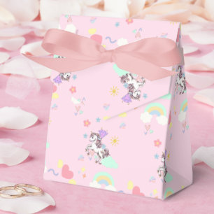 Caja Para Regalos princesa mágica rosa unicornio niñas de cumpleaños