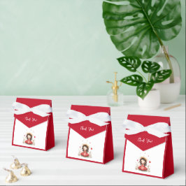 Caja Para Regalos Princesa pequeña con vestido rojo