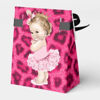 Caja Para Regalos Princesa personalizada en Tutu Baby Shower Leopard