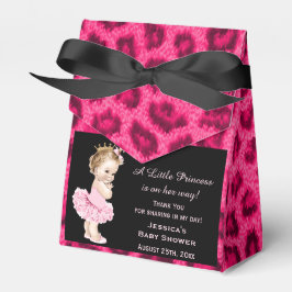 Caja Para Regalos Princesa personalizada en Tutu Baby Shower Leopard